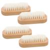 Beatifufu 4pcs Double-sided Wooden Nail Brush for Manicure Nail -friendly Natural Bristles Portable Cleaning Tool for Fingernail Foot Care view 1