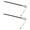 MERRYHAPY 2pcs Ebony Hair Stick Elegant Chinese Style Hairpins for Bun and Updo Classic Hair Accessories for Women for Ethnic Hairdos and Traditional Looks view 1