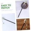 MERRYHAPY 2pcs Ebony Hair Stick Elegant Chinese Style Hairpins for Bun and Updo Classic Hair Accessories for Women for Ethnic Hairdos and Traditional Looks view 2