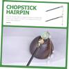 MERRYHAPY 2pcs Ebony Hair Stick Elegant Chinese Style Hairpins for Bun and Updo Classic Hair Accessories for Women for Ethnic Hairdos and Traditional Looks view 4