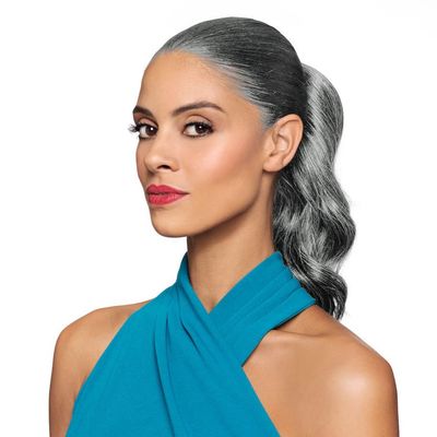 10" Length Drawstring Wavy Ponytail DS23 Color 51 - Elegant Waves Hairpiece Fusion Heat Friendly Synthetic Fiber Womens Lightweight African American Foxy Silver Bundle Hairloss Booklet