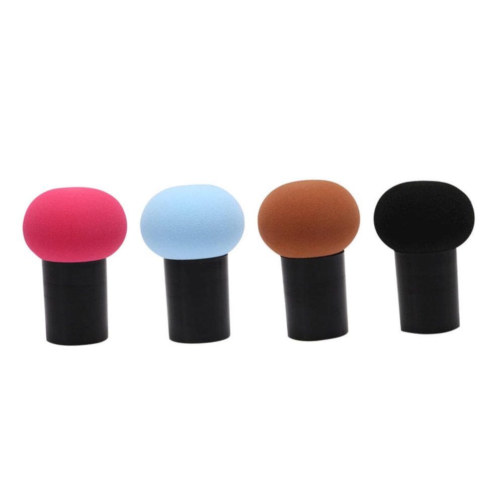 Beatifufu 4pcs Makeup Powder Puff Mushroom Head Face Sponge for Loose Powder Application for Women Makeup Versatile Facial Tool for Skin Types Random Color