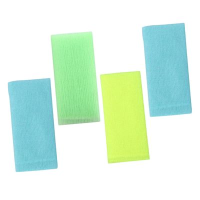 minkissy 4pcs Exfoliating Bath Scrubber Towels Nylon Shower Body Washcloths for Back and Leg Scrubbing Lightweight Quick Lathering Design for Home and Travel Use