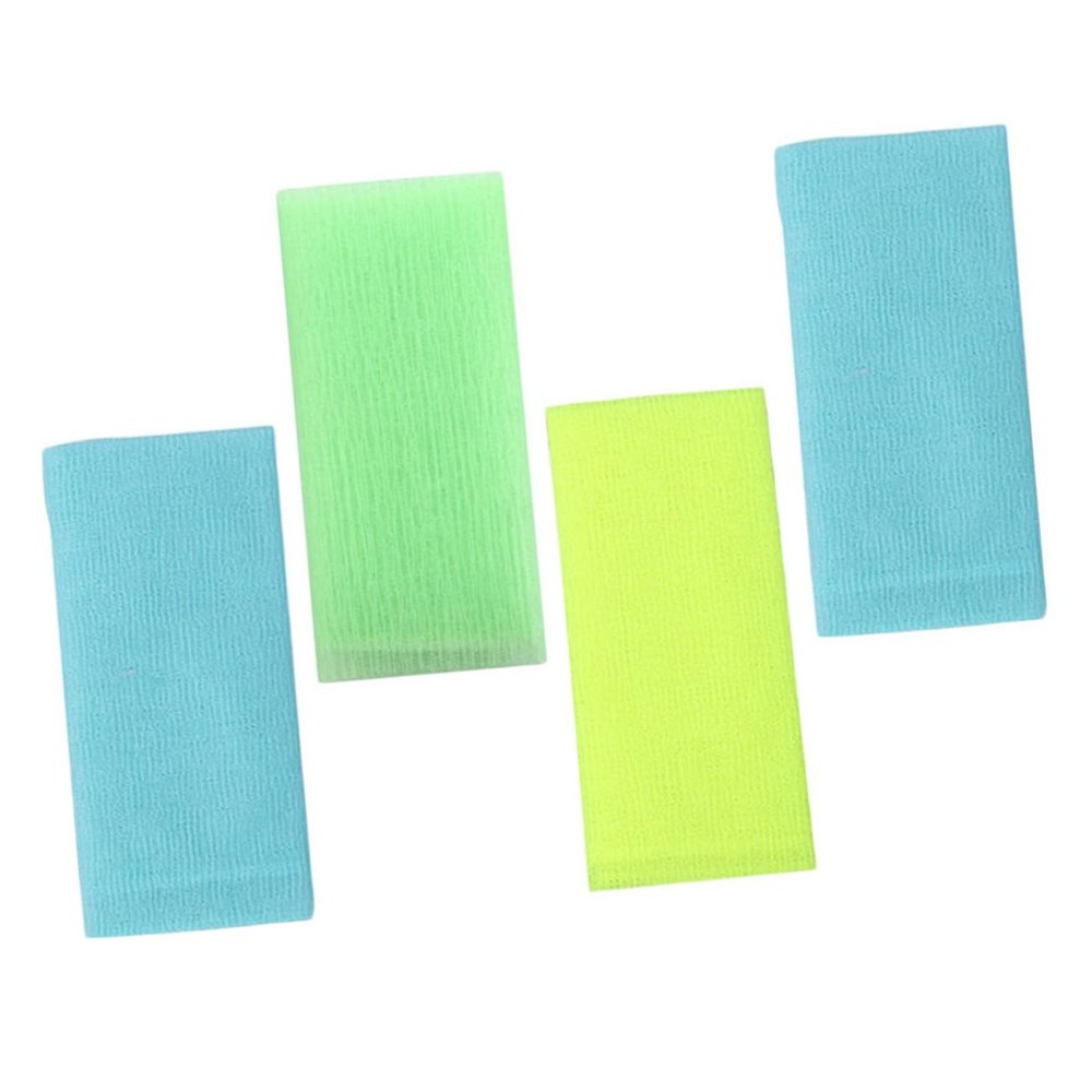 minkissy 4pcs Exfoliating Bath Scrubber Towels Nylon Shower Body Washcloths for Back and Leg Scrubbing Lightweight Quick Lathering Design for Home and Travel Use