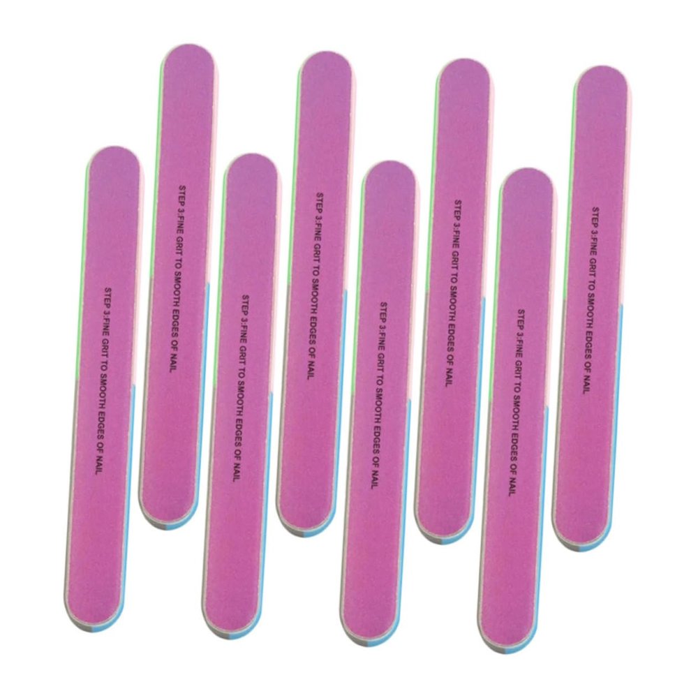 Beatifufu 8pcs Filesponge Nail File Polishing Strip Manicure Pedicure Kit Salon Nail Buffing Block Multi-Side Shaping Files Handheld