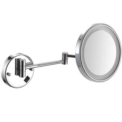 10X Magnification Wall Mounted Mirrors Makeup Shaving Mirror LED Lighted Bathroom Mirror Conceal Install for Hotel Vanity with Adjustable Extendable (Color : Archaize) (Chrome)