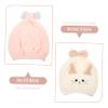 MERRYHAPY 2pcs Cartoon Hair Drying Caps Fast Drying Coral Towel Bowknot Design Water Absorbent Shower Hats for Women for Bathing and Hair Care White Pink view 2