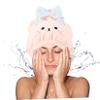 MERRYHAPY 2pcs Cartoon Hair Drying Caps Fast Drying Coral Towel Bowknot Design Water Absorbent Shower Hats for Women for Bathing and Hair Care White Pink view 4