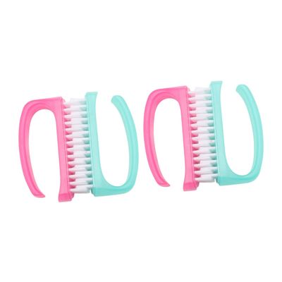 Beatifufu 4pcs Nail Cleaning Brush Ergonomic Handle for Easy Grip Nail Dust Removal for Home and Convenient Storage Design