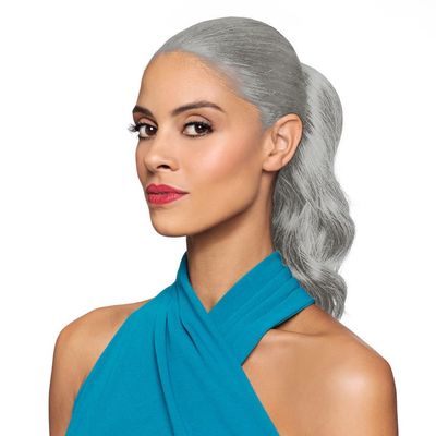10" Length Drawstring Wavy Ponytail DS23 Color 60 - Elegant Waves Hairpiece Fusion Heat Friendly Synthetic Fiber Womens Lightweight African American Foxy Silver Bundle Hairloss Booklet
