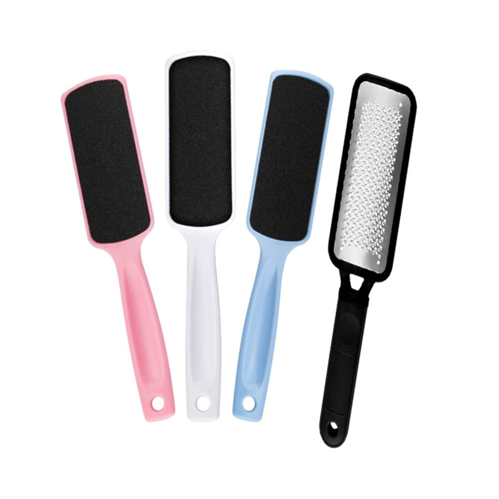 MERRYHAPY 1pcs Double-Sided Stainless Steel Foot File Sandpaper Exfoliator Black Stainless Steel Foot File White Blue for Smooth Skin and Callus Removal Salon