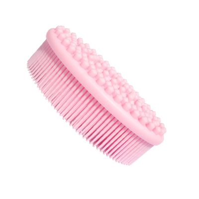 MERRYHAPY 2pcs Silicone Bathing Massage Brush Shower Scrubber for Adults Boy Girl Durable Quick Dry for Home Travel Gentle Exfoliation for All Skin Types Pink