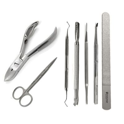 Professional Nails Removal 6PCS Set Clipper for Thick Ingrown Nails, Nail Care Cuticles Scissors Manicure Pedicure Cuticle Pusher, Nail File Mens & Women Grooming Kit