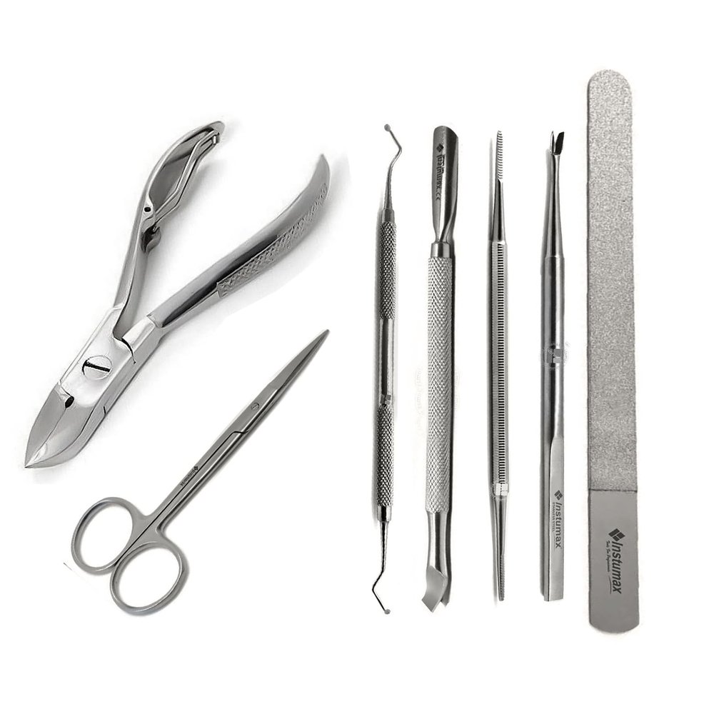 Professional Nails Removal 6PCS Set Clipper for Thick Ingrown Nails, Nail Care Cuticles Scissors Manicure Pedicure Cuticle Pusher, Nail File Mens & Women Grooming Kit