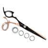Sharkfin Shears Professional Left Handed Swivel Rose Gold/Black 5.5" Scissors view 1