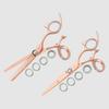 Sharkfin Shears Professional Right Handed Swivel ROSE GOLD/BLACK 6.25" Shear & 28 Tooth Thinner Set view 1