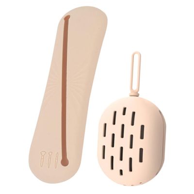 BIUDECO 1set Makeup Brush Storage Container Brush Holder Makeup Blender Case Organizer Portable Lightweight Cute Design for Easy Cleaning Travel