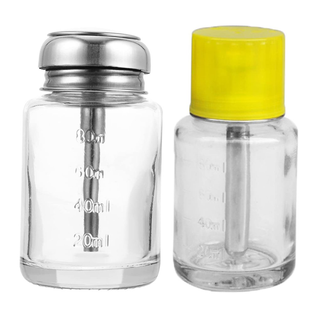 2pcs 100ml Glass Press Bottles for Liquid Dispensing