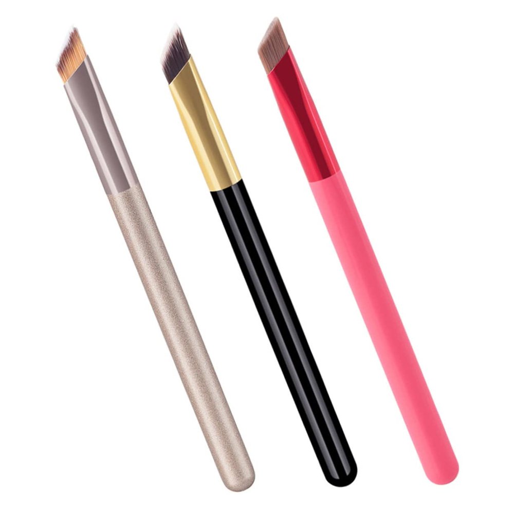 Ipetboom 3pcs Makeup Brushes for Eyeshadow Eyebrows Professional Angled Cosmetic Brushes and Lightweight Portable for Travel Use