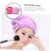 BIUDECO 2pcs Fast Drying Hair Towel Wraps Ultra Absorbent Microfiber Caps for Women Quick-Drying Hair Wraps Purple Watermelon Red for Bath Gym Travel and Sports view 4