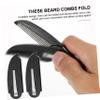 Beatifufu 4pcs Folding Beard Combs Hair Styling Tools Mustache Brush Pocket Combs for Men view 2