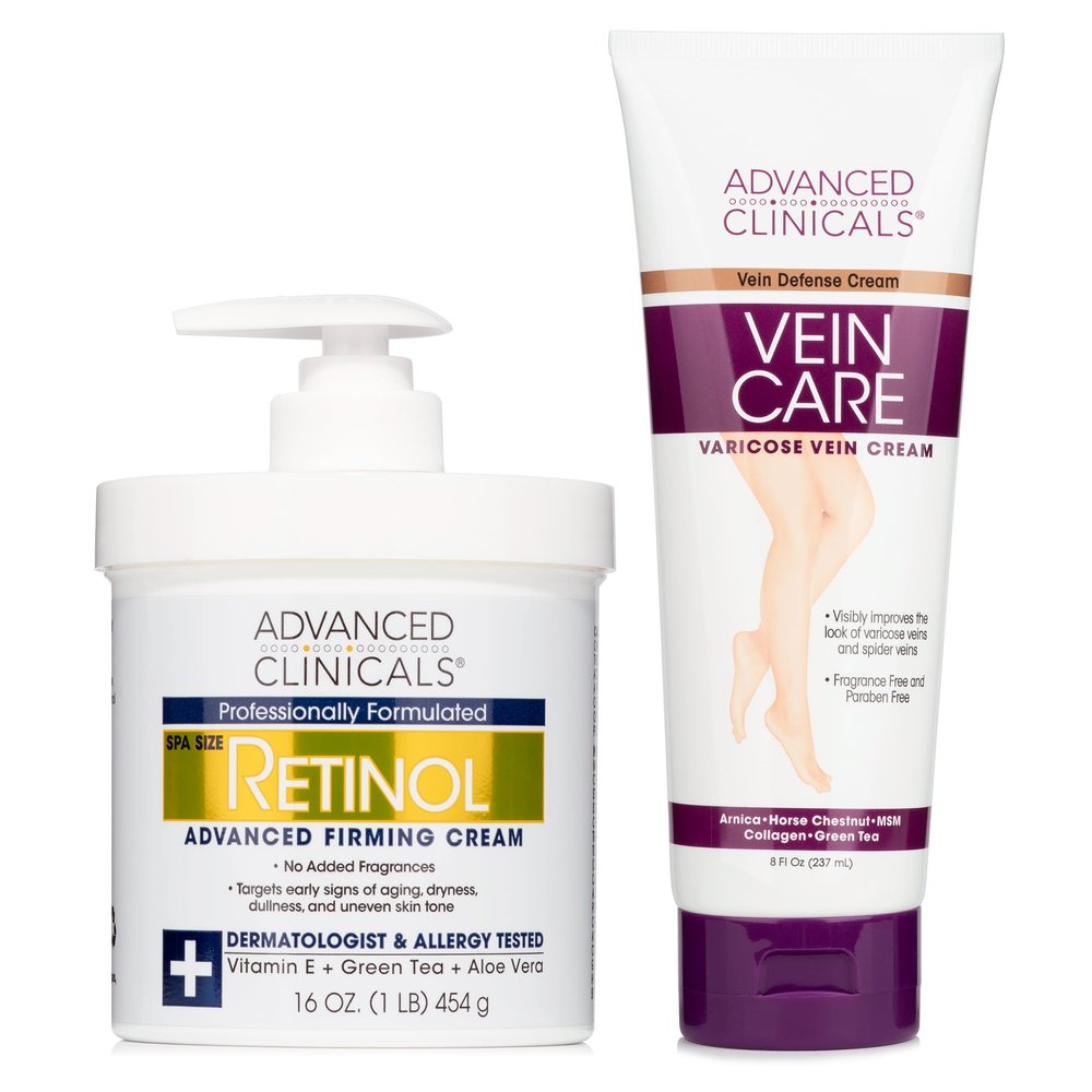 Advanced Clinicals Retinol Firming Cream + Vein Care Varicose Leg Cream Set