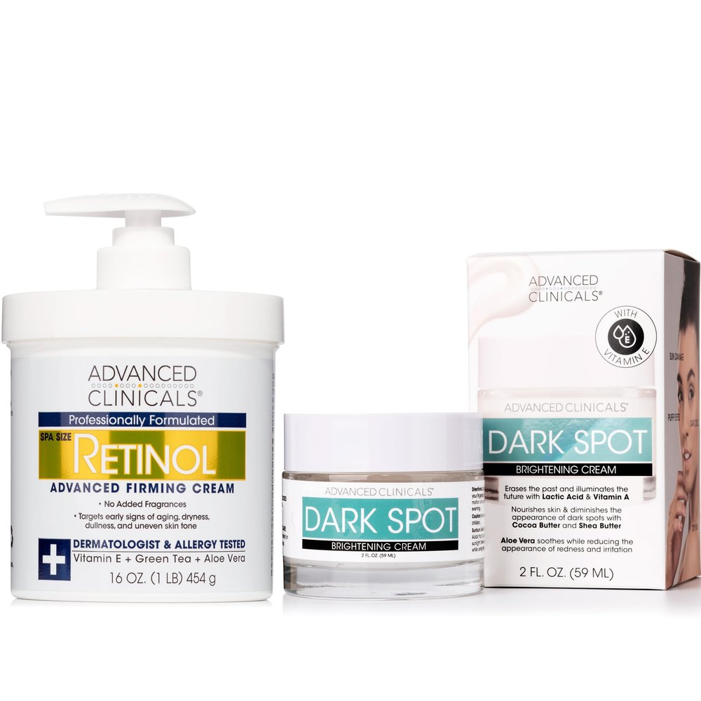 Advanced Clinicals Retinol Firming Cream + Dark Spot Brightening Face Cream Set