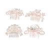 Beatifufu 4pcs Bridal Rhinestone Pearl Hair Combs Alloy Elegant Design for Wedding Prom Party view 1