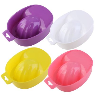 Beatifufu 2pcs Manicure Soak Bowl Nail Art Tray for Cuticle Softening and Nail Treatment Random Professional Use for Home Salon Care