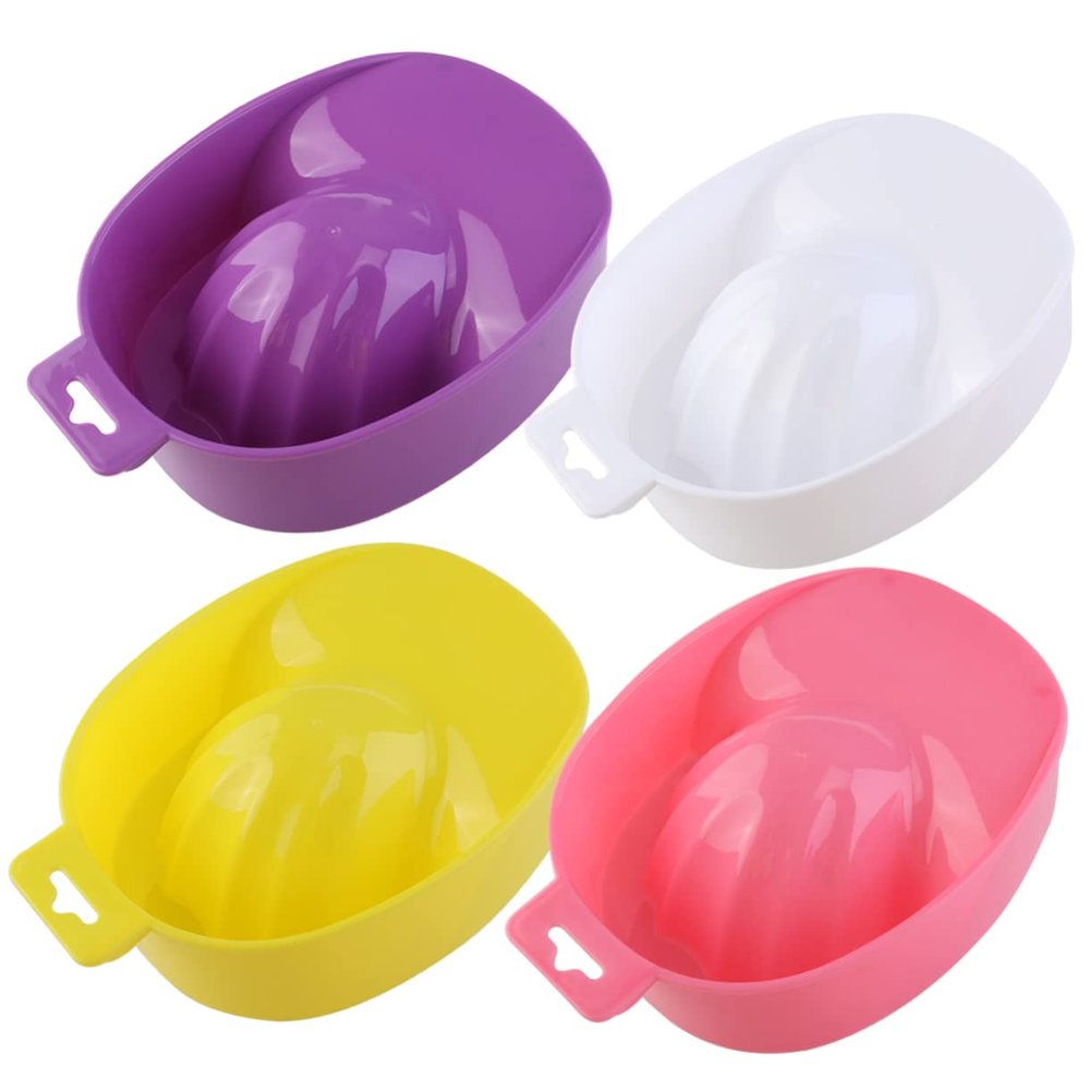 Beatifufu 2pcs Manicure Soak Bowl Nail Art Tray for Cuticle Softening and Nail Treatment Random Professional Use for Home Salon Care