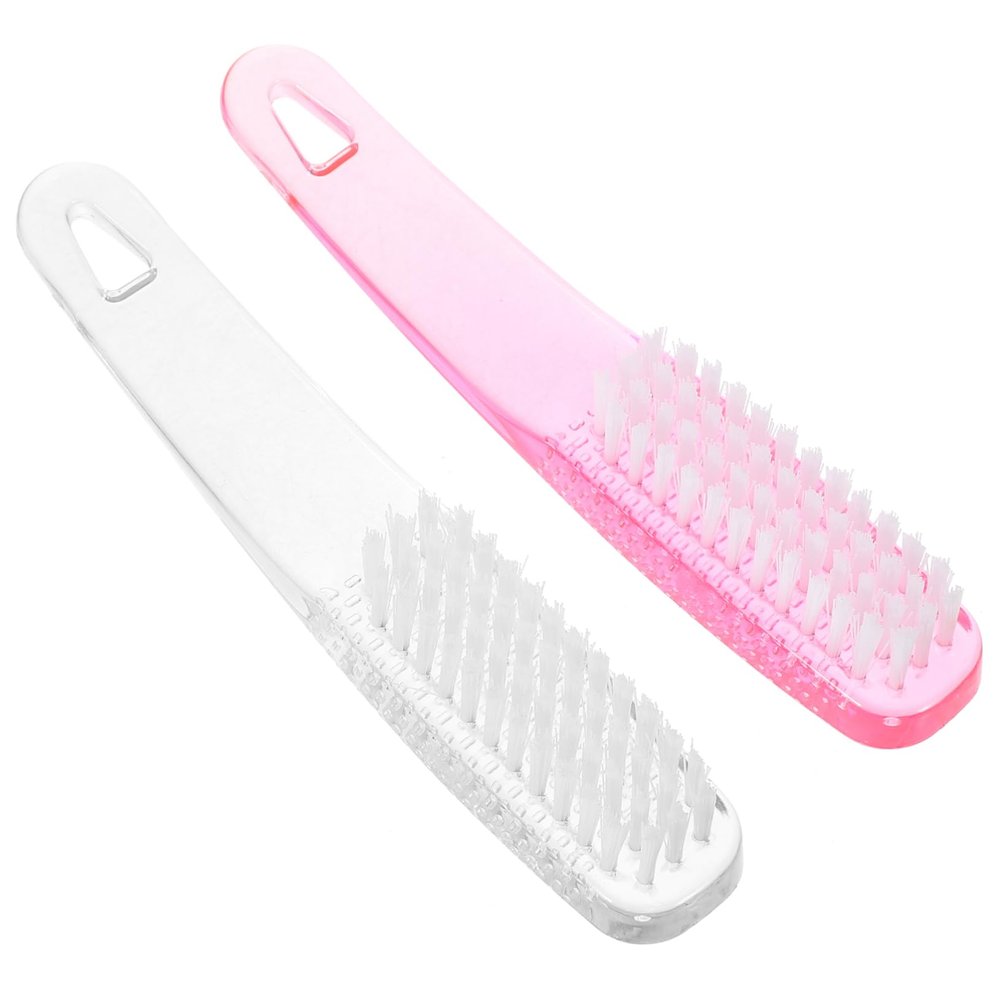 Beatifufu Plastic Nail Brush Set Fingernail Scrubber Handle Grip Dust Brush for Nail Art