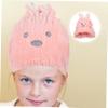 Beatifufu Cartoon Bunny Hair Drying Hat Super Absorbent Towel Cap Boys and Girls Hair Towel Wrap view 3