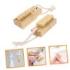 Beatifufu 2pcs Bamboo Fingernail Brush Double-sided Nail Brush for Cleaning Spa Hand Scrubber for Home Travel view 3
