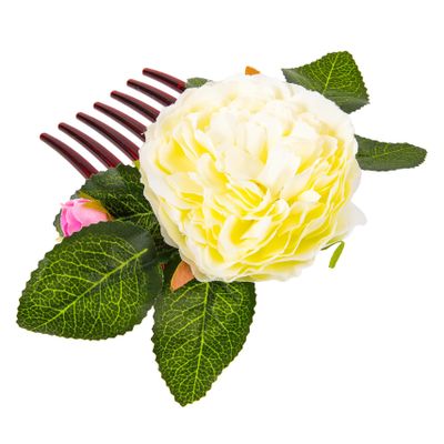 Beatifufu Flower Hair Comb for Women Chic Decorative Side Comb Faux Flowers for Weddings Formal Events and Everyday Styling