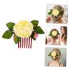 Beatifufu Flower Hair Comb for Women Chic Decorative Side Comb Faux Flowers for Weddings Formal Events and Everyday Styling view 4