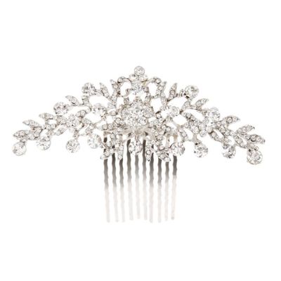 Beatifufu Stunning Bridal Wedding Flower Crystal Rhinestone Women Hair Comb Headpiece for Special Occasions