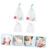 Beatifufu 4pcs Soap Foaming Bags Exfoliating Net Pouches for Home Use for Creating Bubbles and Foams Facial Cleaning Tool Sponge Flower Design view 3