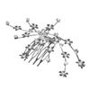 Beatifufu Bridal Flower Crystal Rhinestones Hair Comb Clip for Wedding Silver Women's Hair Accessory view 1