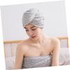 Beatifufu 2pcs Absorbent Hair Wraps for Quick Drying Soft Coral Fleece Hair Drying Hats Grey Durable and Fast Water Absorption view 3