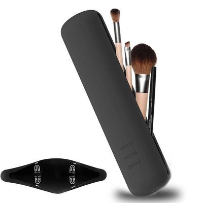 Black Silicone Holder for Makeup Brushes, 1pc