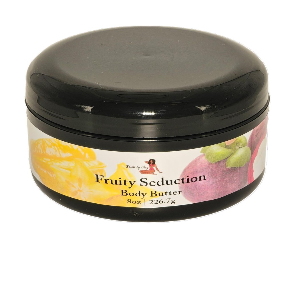Bath by Jay, Fruity Seduction Scented Body Butter, Handmade, 4oz, 8oz, Long-lasting Moisturizer (8oz)
