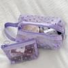 4pcs Heart Cosmetic Bag for Women, Multi Portable Toiletry Bag Breathable Transparent Waterproof Storage Bag In Purple (Purple) view 4