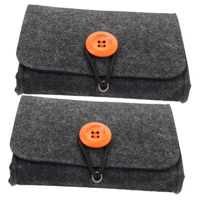 BIUDECO 2pcs Storage Pouch Portable Organizer for Aromatherapy Bottles Thick Felt Case for Travel for Holders Small Accessories and