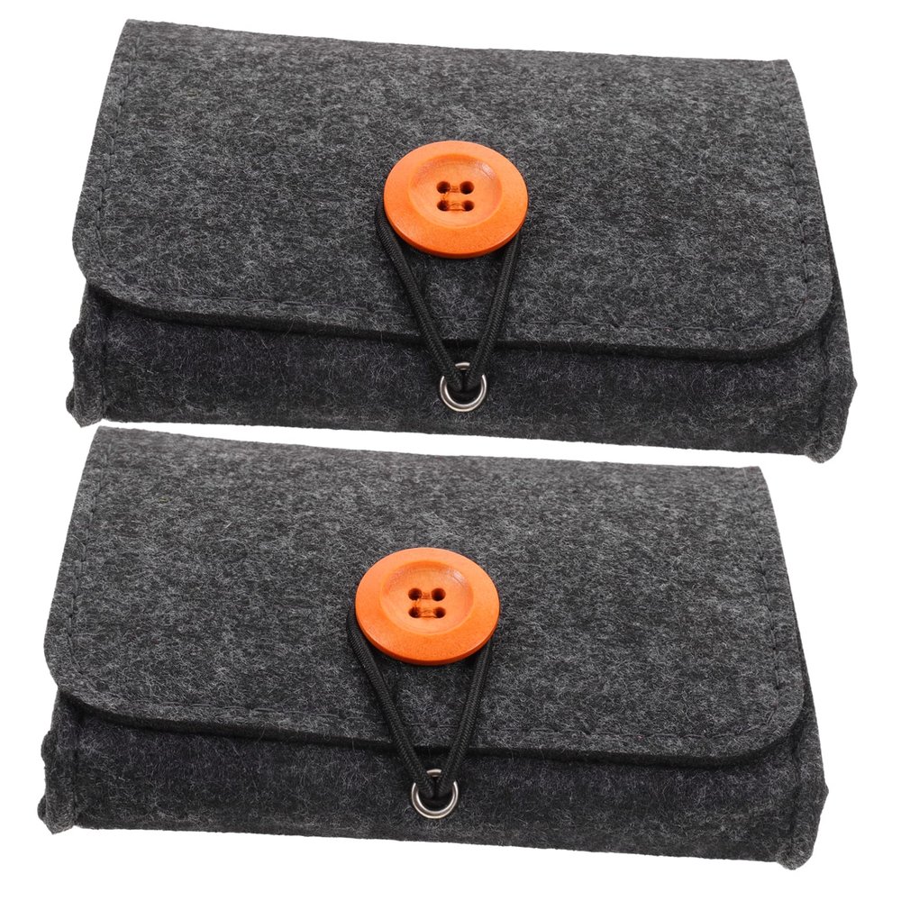 BIUDECO 2pcs Storage Pouch Portable Organizer for Aromatherapy Bottles Thick Felt Case for Travel for Holders Small Accessories and