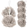 Ipetboom 6pcs Portable Bath Sponges with Lanyard Mesh Bathing Balls for Deep Cleansing Exfoliation Travel-Friendly Shower Loofah Khaki view 1