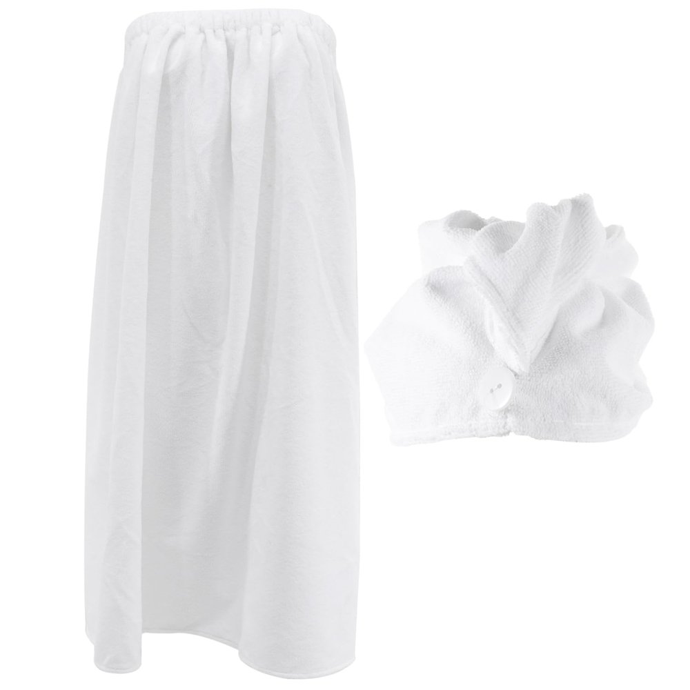 BIUDECO 1set Microfiber Bath Towel and Hair Wrap for Adults Highly Absorbent Quick Drying for Shower Spa and Daily Set