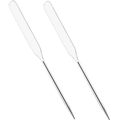 Ipetboom 2pcs Stainless Steel Makeup Mixing Rods Cosmetic Spatula for Foundation and Nail Art Stirring Easy to Clean Blending Tools for Color Mixing and Application