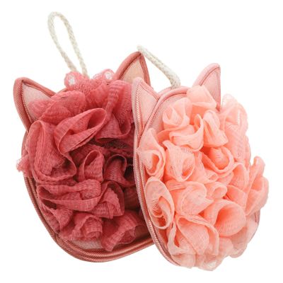 BIUDECO 2pcs Cat Bathing Ball Shower Exfoliating Scrubber Body Sponge Exfoliator Home Use Shower Skin Cleaner Random Color