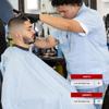 Barber Strong The Barber Cape Haircut Cover for Men, Hair Repelling and Static-Reducing Material, Flexible Elastic Neckband, Water Resistant Fabric, Oversized for Complete Coverage - Arctic Blue view 3