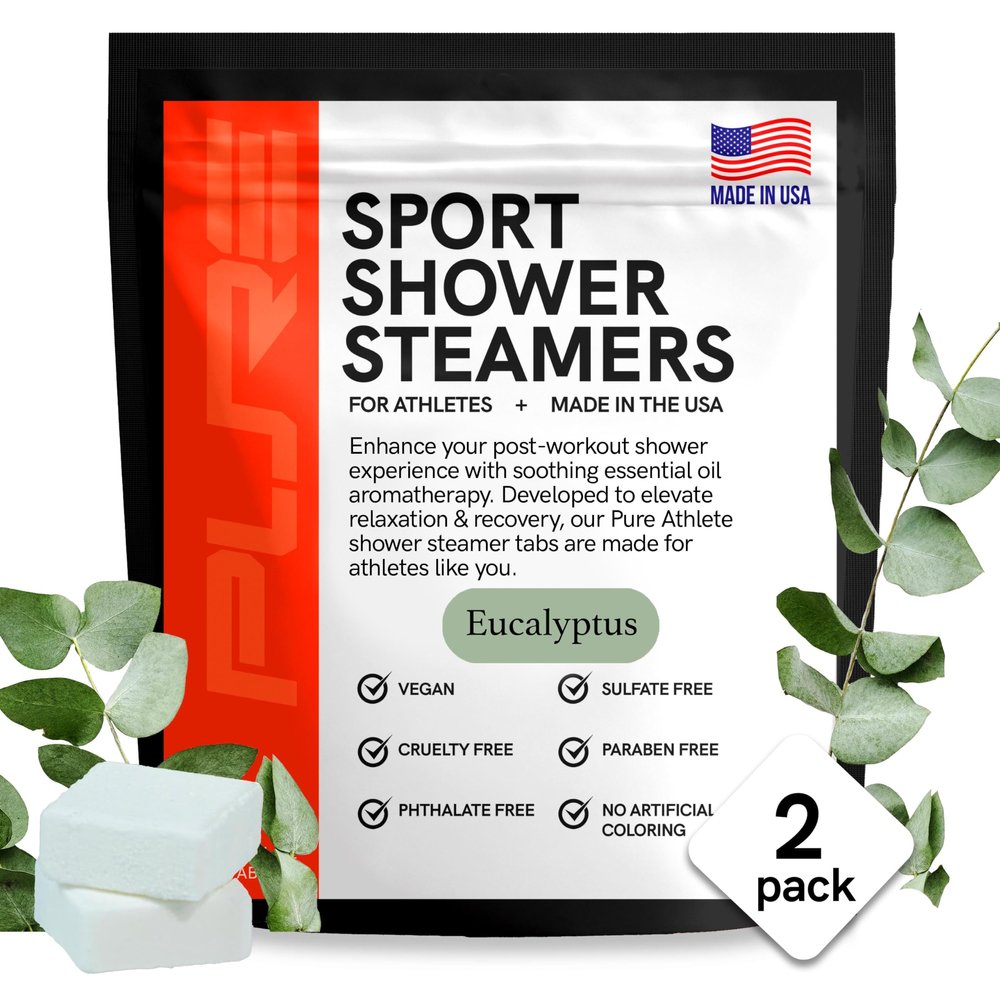 Sport Shower Steamers - Made in USA with Natural Eucalyptus Essential Oil, Aromatherapy, Stress and Sinus Relief, Muscle Recovery for Athletes, Best Christmas Stocking Stuffers for Runners